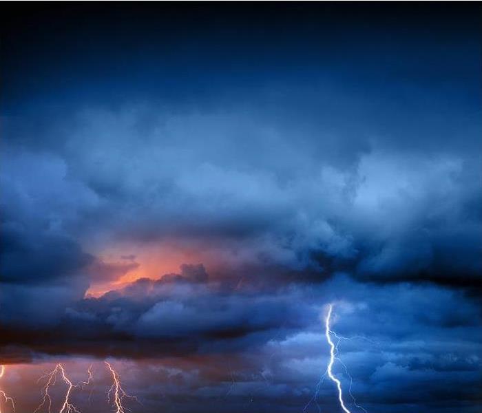lightning against dark sky